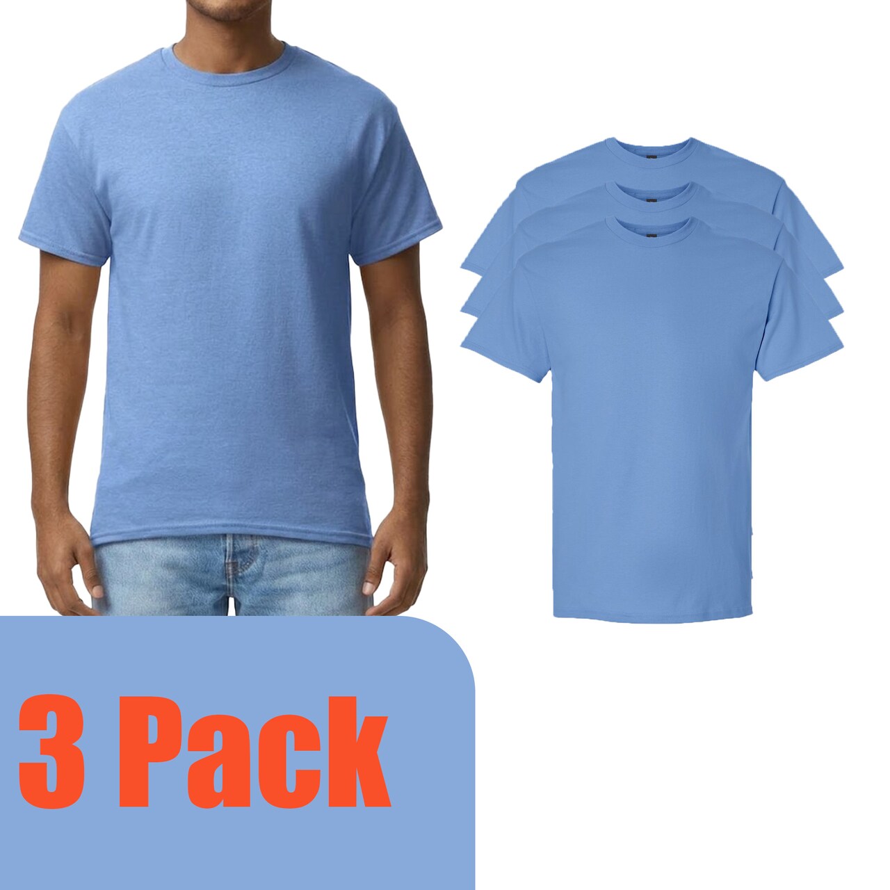 Gildan Adult's Ultra Cotton T-Shirt, Short Sleeve Craft & DIY Carolina Blue Blank Casual Shirt